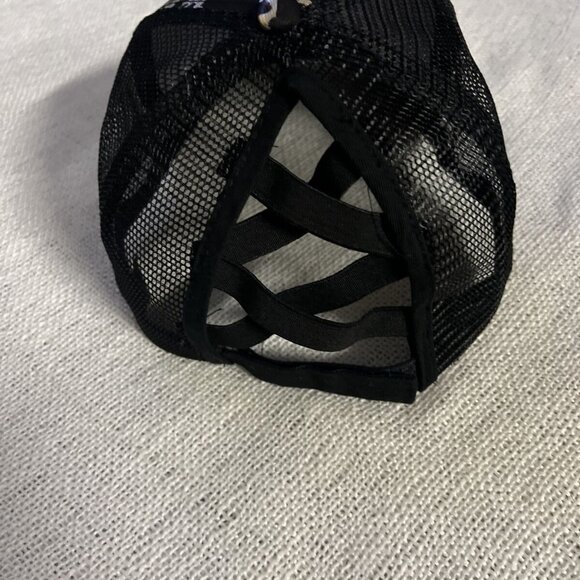 Women's Leopard Print Baseball Cap Criss Cross Ponytail Trucker Hat Adjustable - Picture 4 of 8